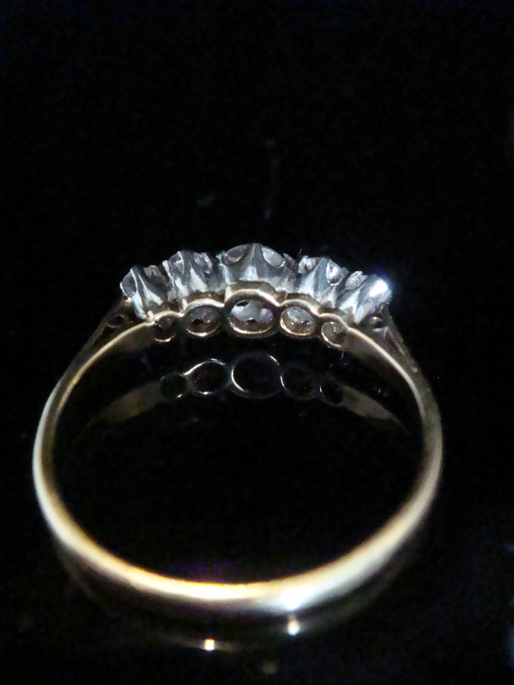 EDWARDIAN 18CT PLATINUM OLD CUT 5 STONE 0.50ct DIAMOND RING View III