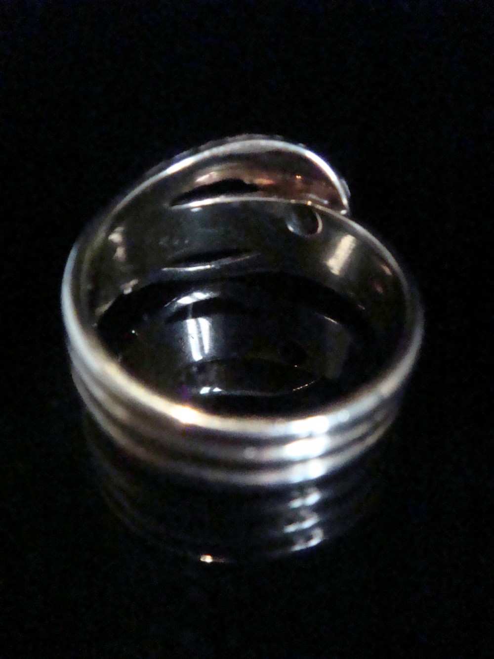 Edwardian antique old cut diamond snake ring set in yellow gold View IV