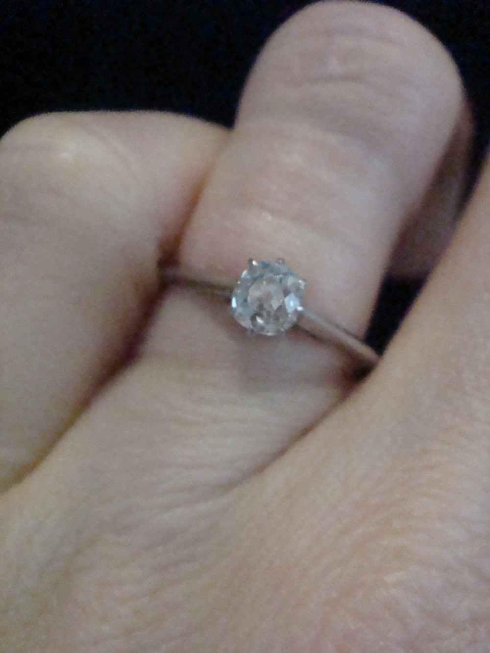 EDWARDIAN PLATINUM DIAMOND OLD CUT 0.40CT SOLITAIRE RING View IV