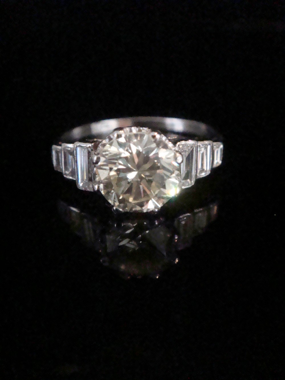 ART DECO PLATINUM DIAMOND 2.08CT SOLITAIRE RING