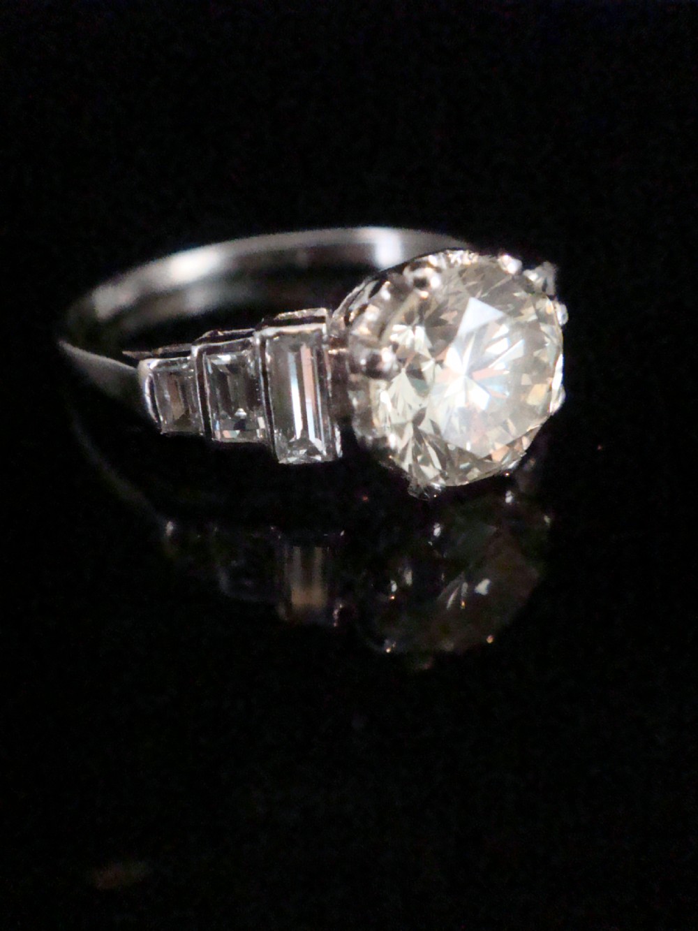 ART DECO PLATINUM DIAMOND 2.08CT SOLITAIRE RING View III