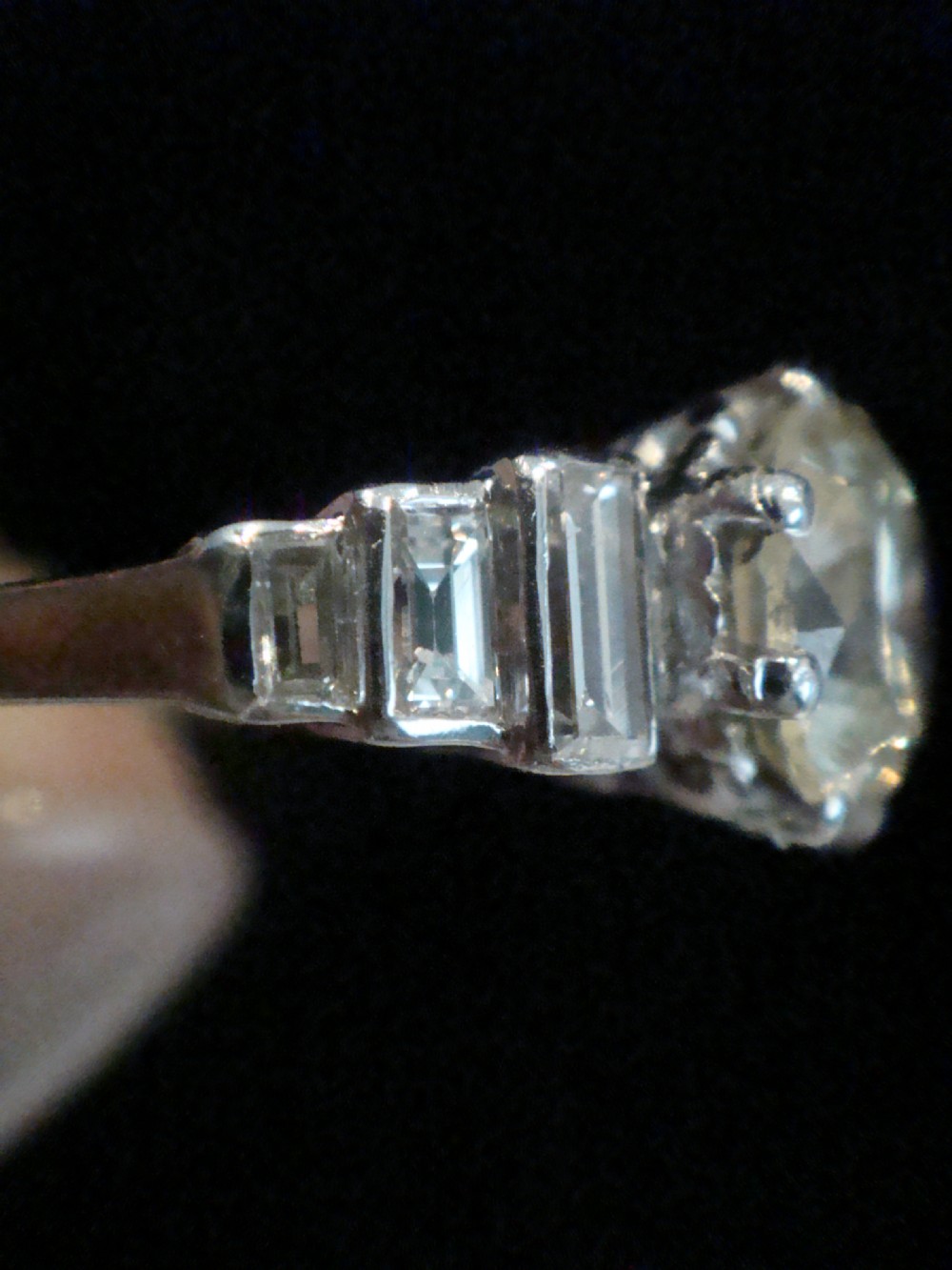 ART DECO PLATINUM DIAMOND 2.08CT SOLITAIRE RING View V