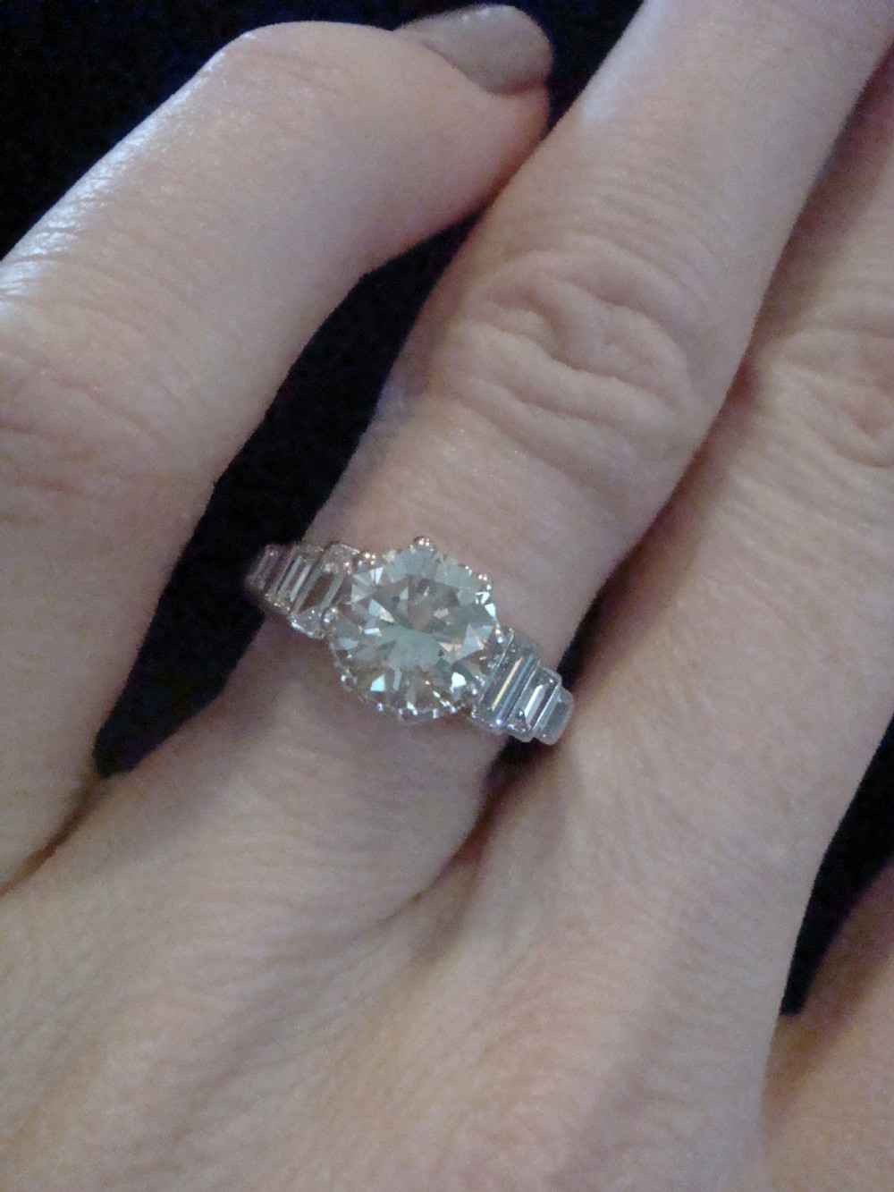 ART DECO PLATINUM DIAMOND 2.08CT SOLITAIRE RING View VI