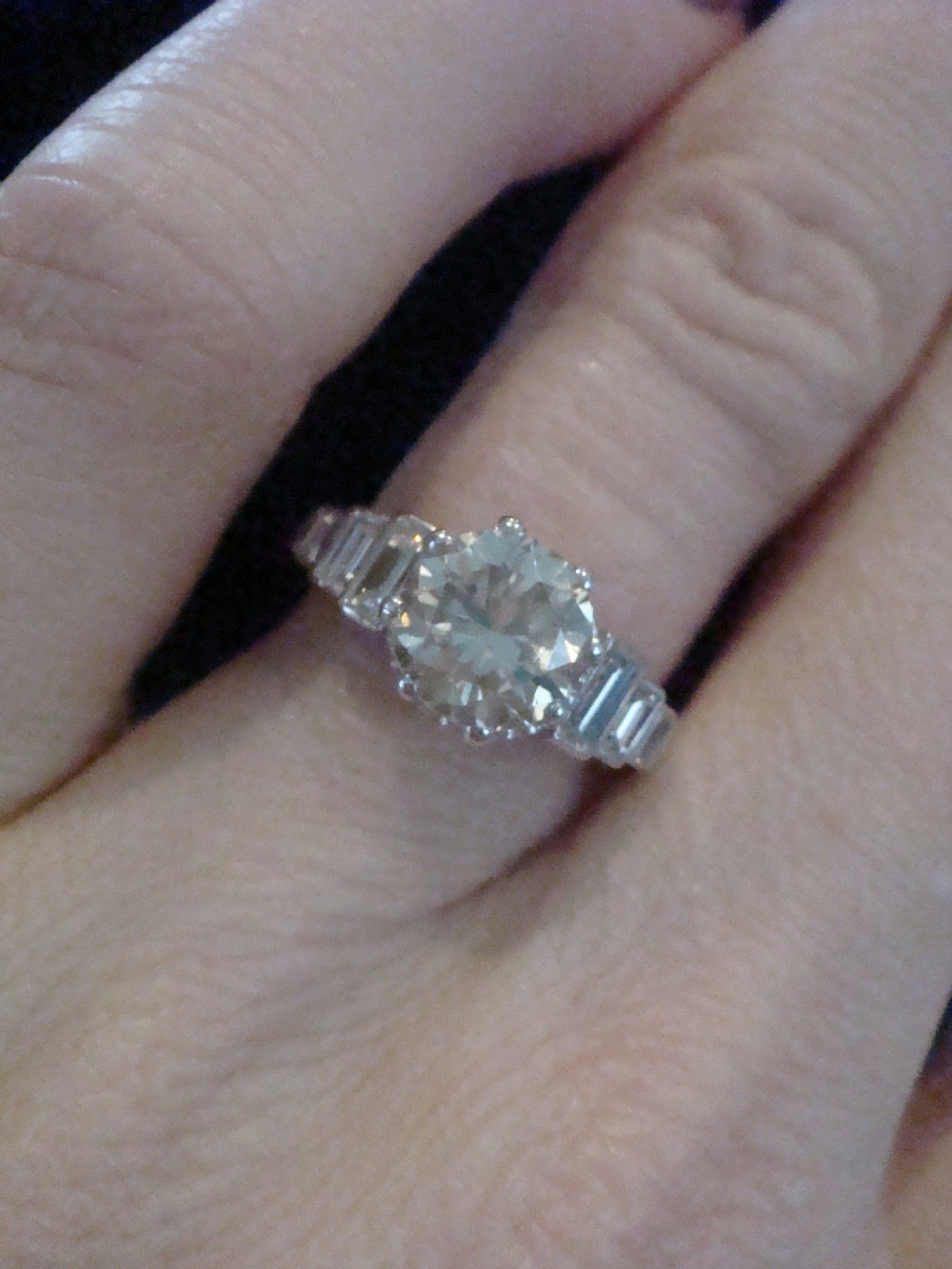 ART DECO PLATINUM DIAMOND 2.08CT SOLITAIRE RING View VIII