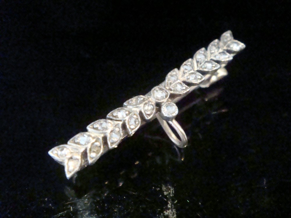 VICTORIAN 18CT SILVER ROSE CUT DIAMOND BROOCH WITH HANGING LOOP View II