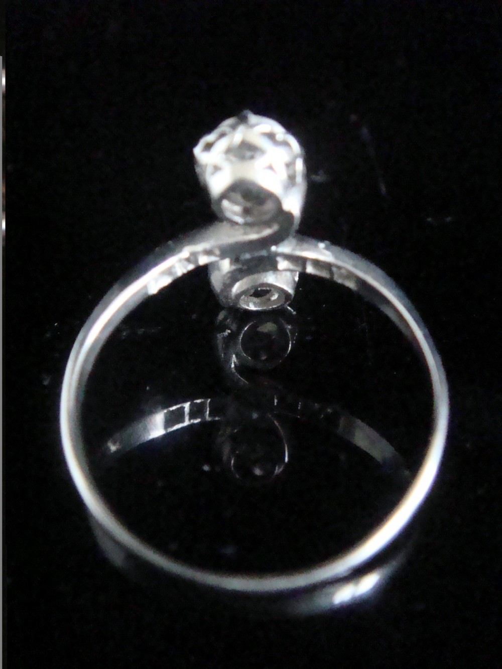 EDWARDIAN 18CT WHITE GOLD OLD CUT DIAMOND TOI ET MOI 0.40CT View IV