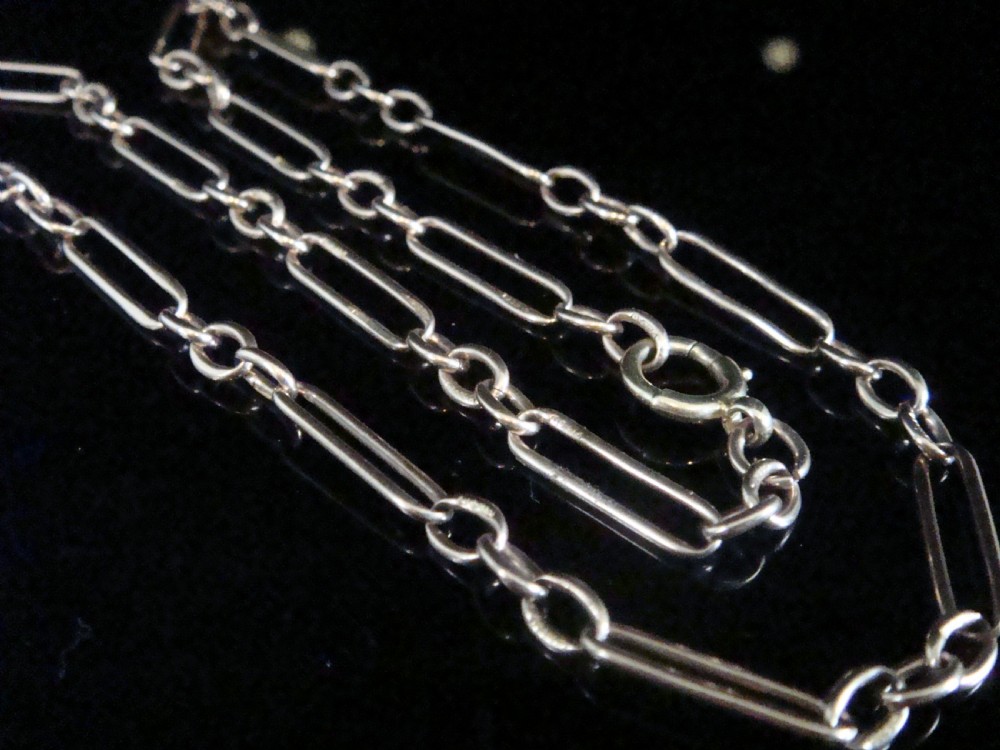 EDWARDIAN 9CT ORNATE CHAIN MARKED EVERY LINK 16 INCHES 10.3g