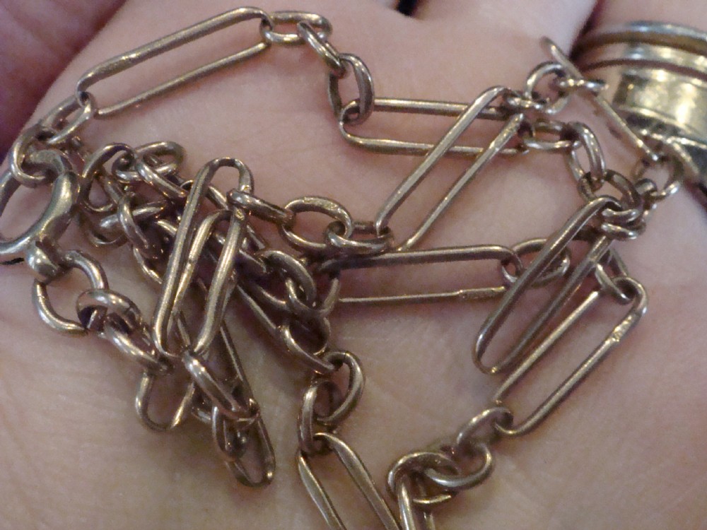 EDWARDIAN 9CT ORNATE CHAIN MARKED EVERY LINK 16 INCHES 10.3g View II
