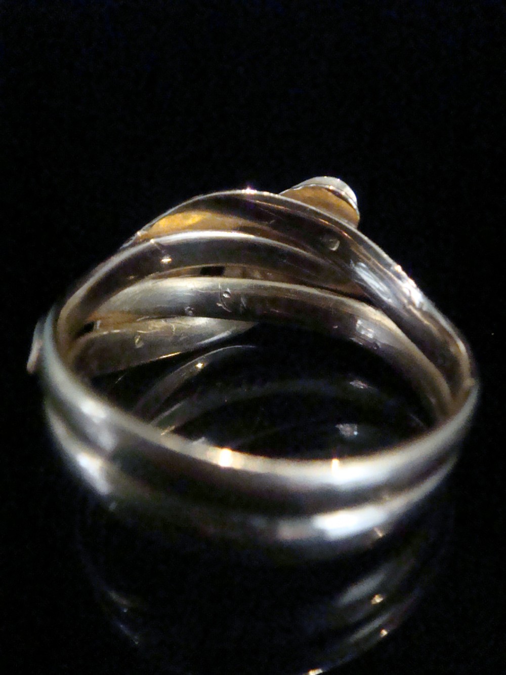 VICTORIAN 18CT RUBY SAPPHIRE AND OLD CUT DIAMOND DOUBLE SNAKE RING RING SIZE P View IV