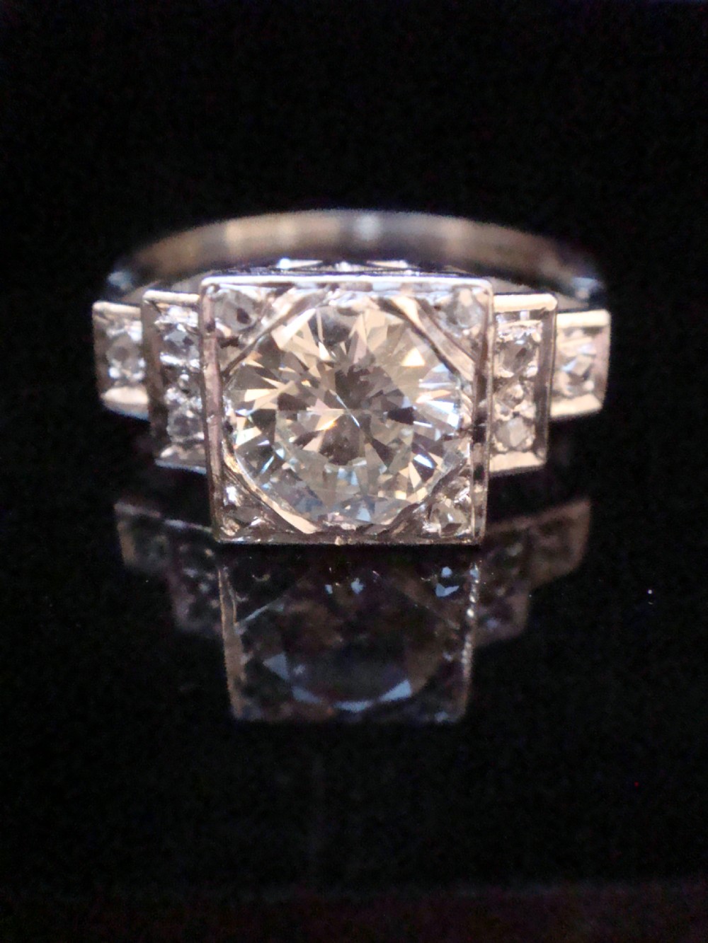 Art Deco Edwardian platinum 1.50ct diamond solitaire