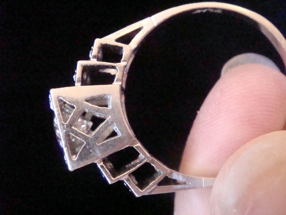 Art Deco Edwardian platinum 1.50ct diamond solitaire View V