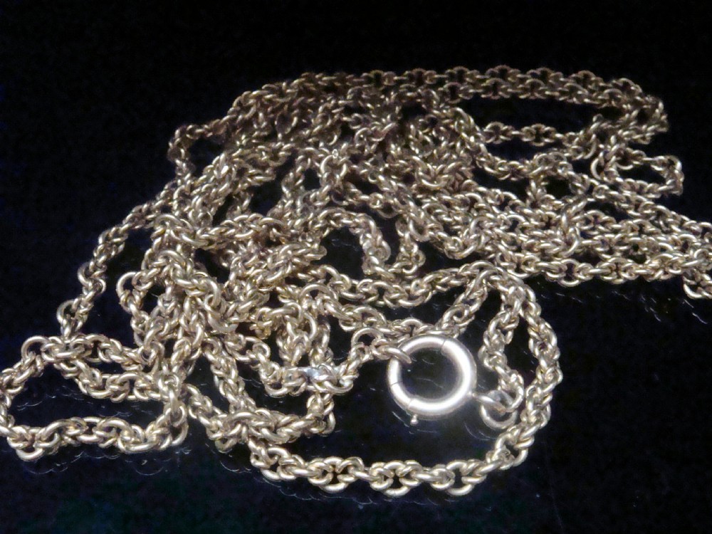 EDWARDIAN FRENCH 18CT FANCY LINK 30 INCH LONG GUARD 29.1G CHAIN