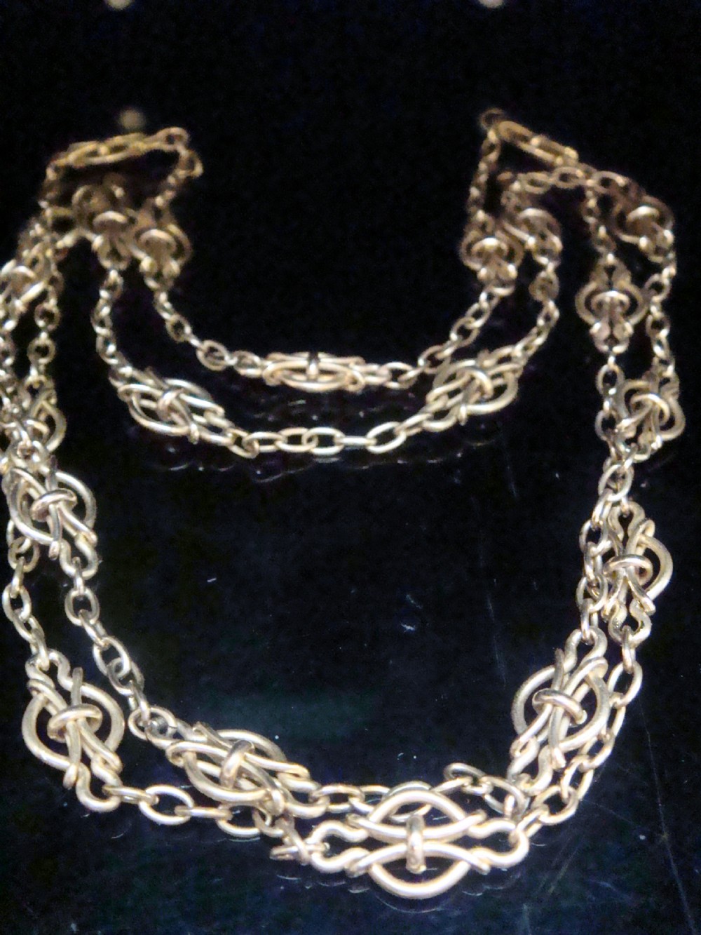 EDWARDIAN FRENCH 18CT FANCY LINK 26 INCH LONG 19G CHAIN