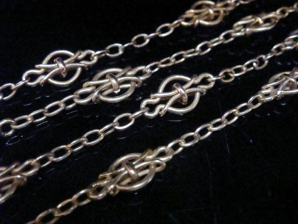 EDWARDIAN FRENCH 18CT FANCY LINK 26 INCH LONG 19G CHAIN View III