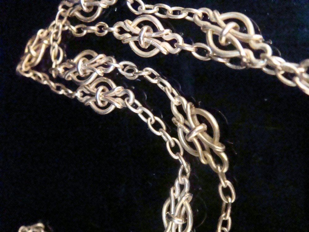 EDWARDIAN FRENCH 18CT FANCY LINK 26 INCH LONG 19G CHAIN View IV