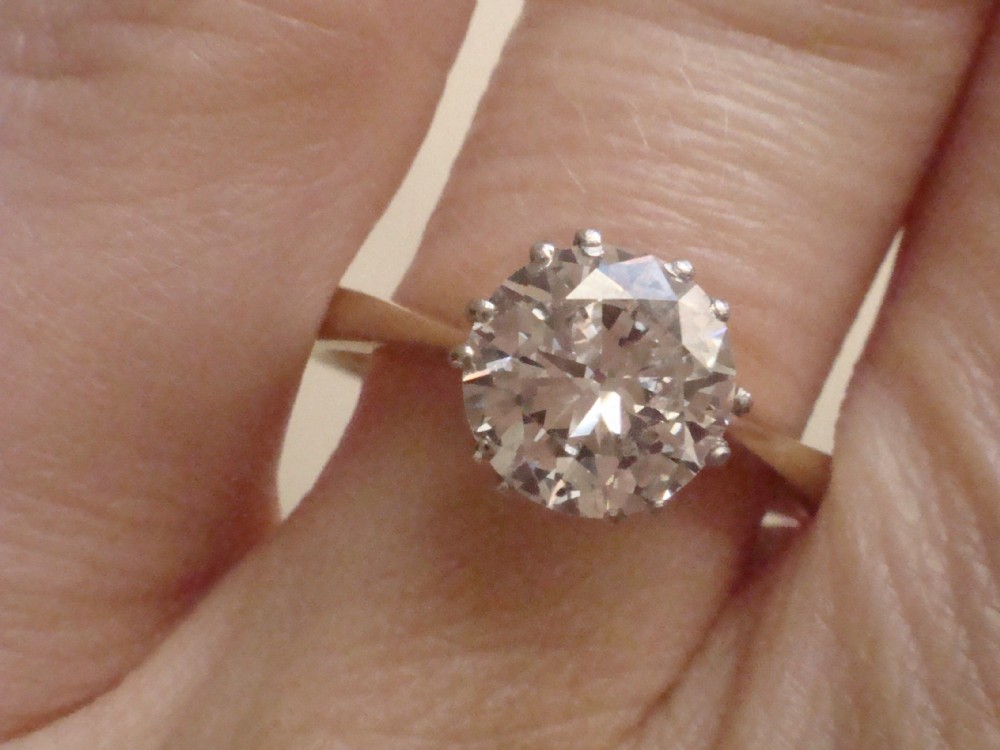 Edwardian 18ct yellow gold 1.35ct diamond solitaire engagement ring  View V