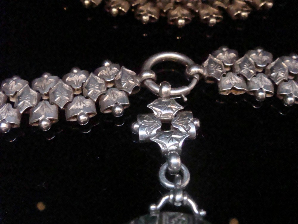 Early Victorian silver book chain and locket View III