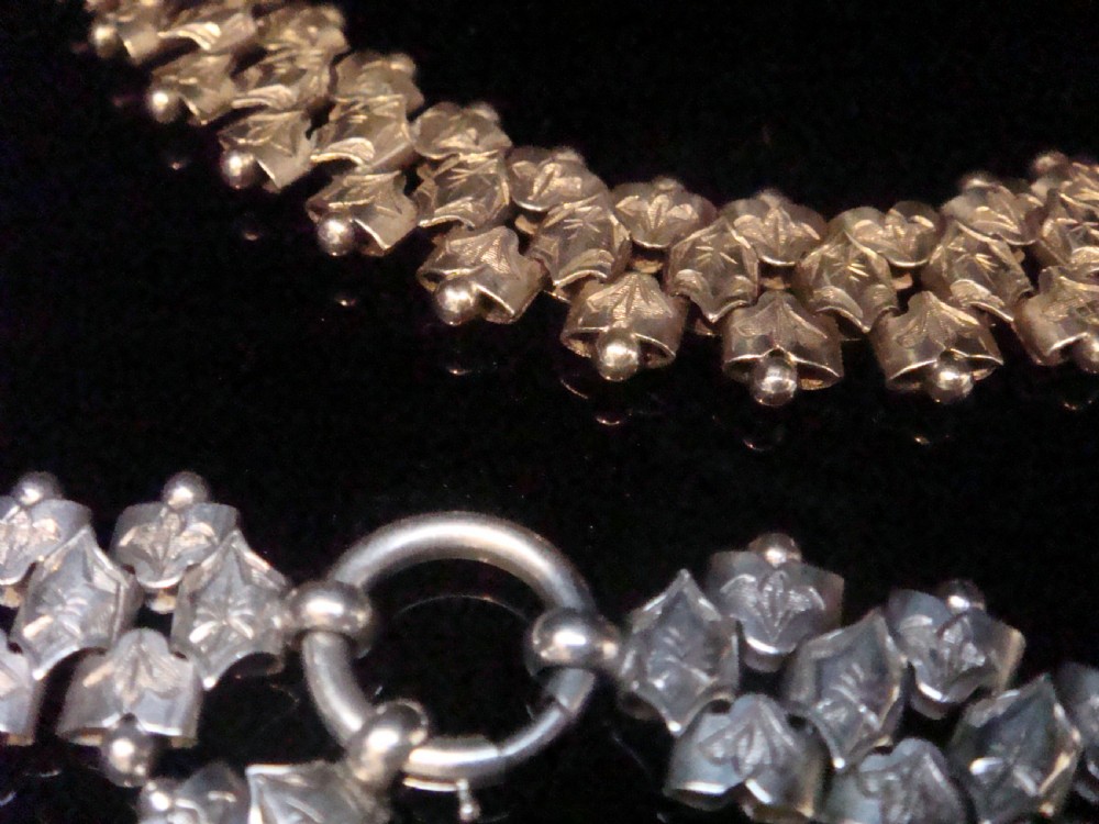 Early Victorian silver book chain and locket View V