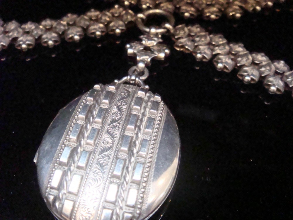 Early Victorian silver book chain and locket View VI
