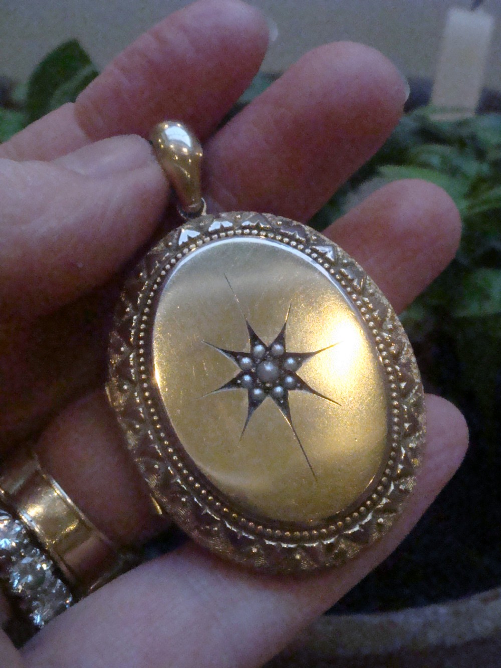 EDWARDIAN 15CT YELLOW GOLD SEED PEARL STARBURST LOCKET DOUBLE SIDED 15G View VIII