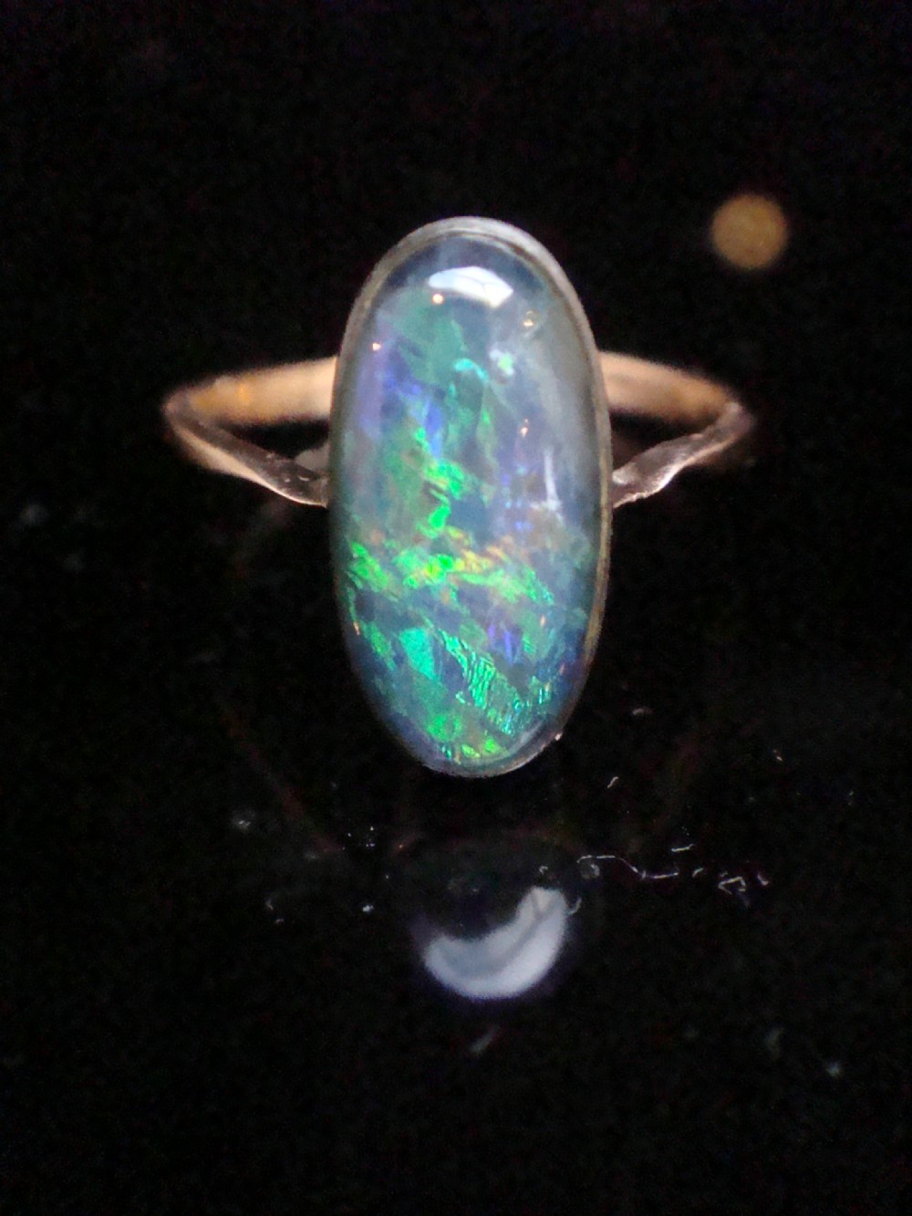 EDWARDIAN 9CT SOLID BLACK OPAL RING View II