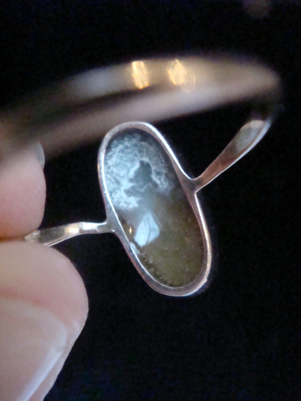 EDWARDIAN 9CT SOLID BLACK OPAL RING View III