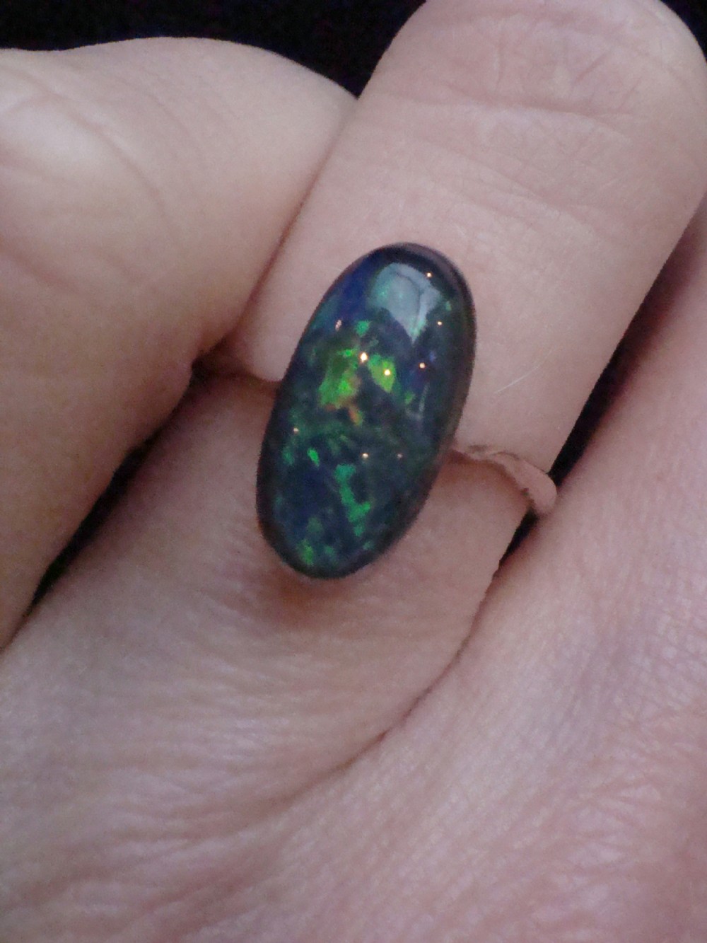EDWARDIAN 9CT SOLID BLACK OPAL RING View IV