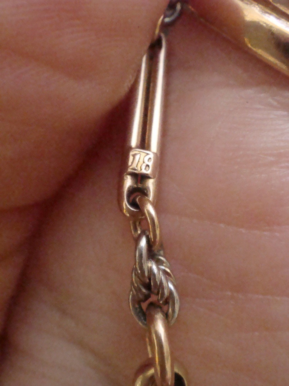 EDWARDIAN 18CT PLATINUM ALBERT CHAIN 17.5 INCHES 24.6G View IV