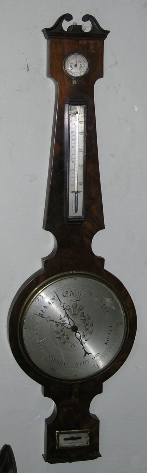 Large 19th Cent Mahogany Banjo Barometer