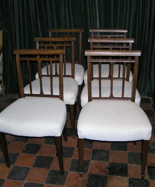 Set 6 Sheraton Mahogany Dinning Chairs