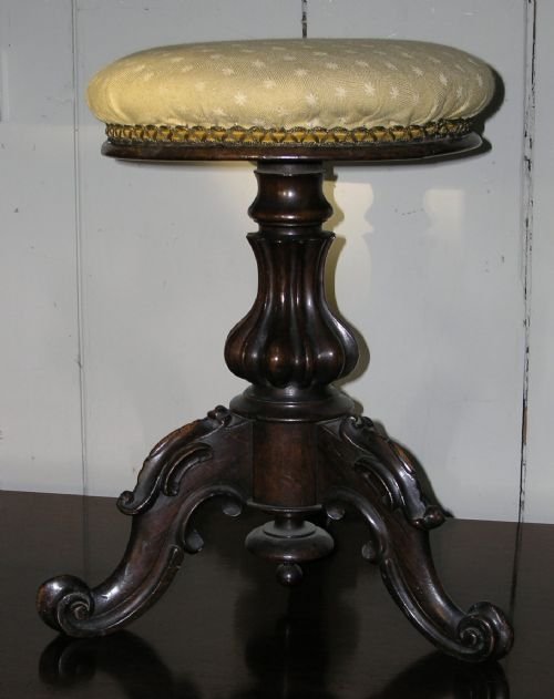 Victorian Rosewood Adjustable Piano Stool
