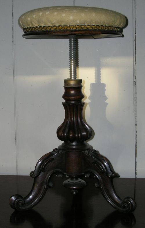 fig 1. Victorian Rosewood Adjustable Piano Stool