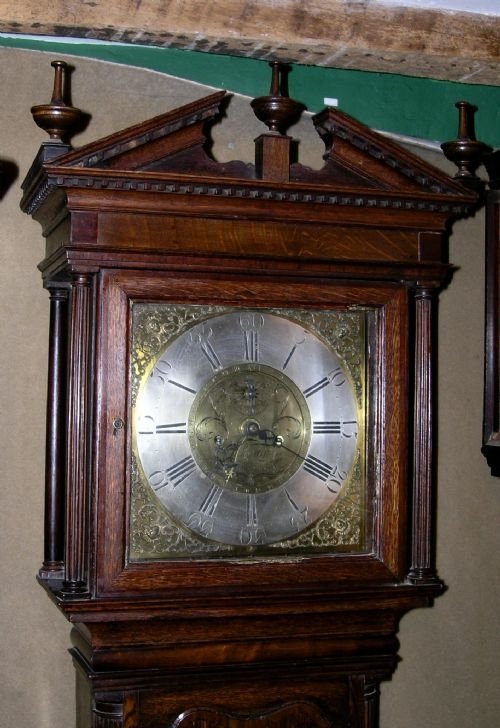 Georgian Cent Oak & Mahogany Longcase Clock