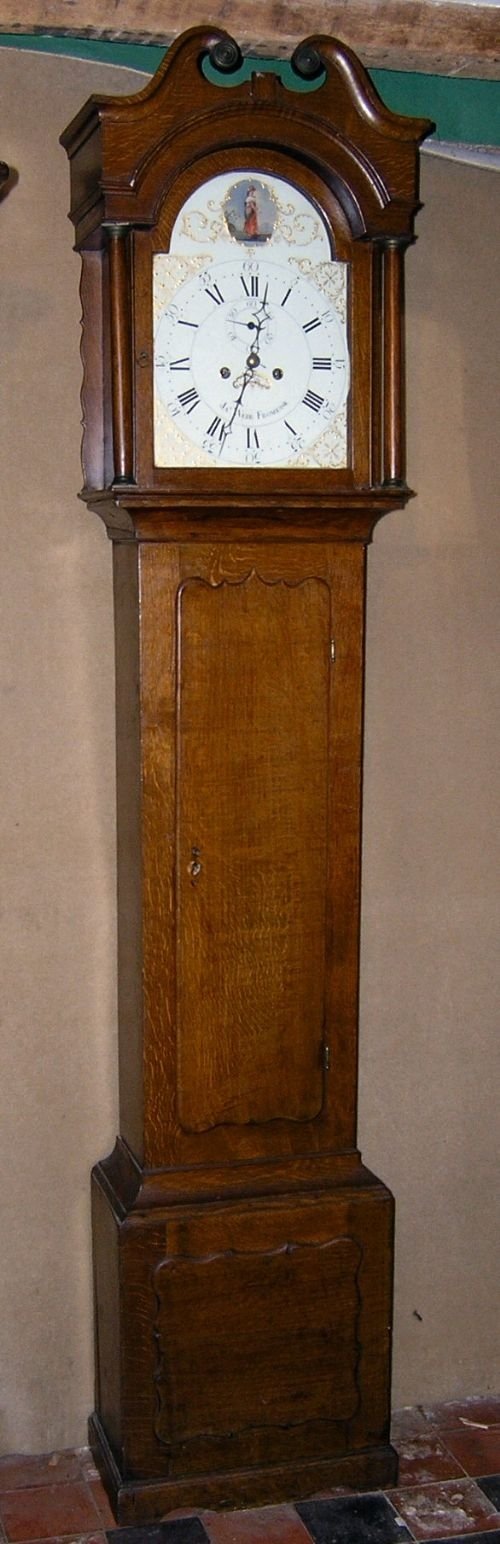 fig 1. George III Oak 8 Day Longcase Clock