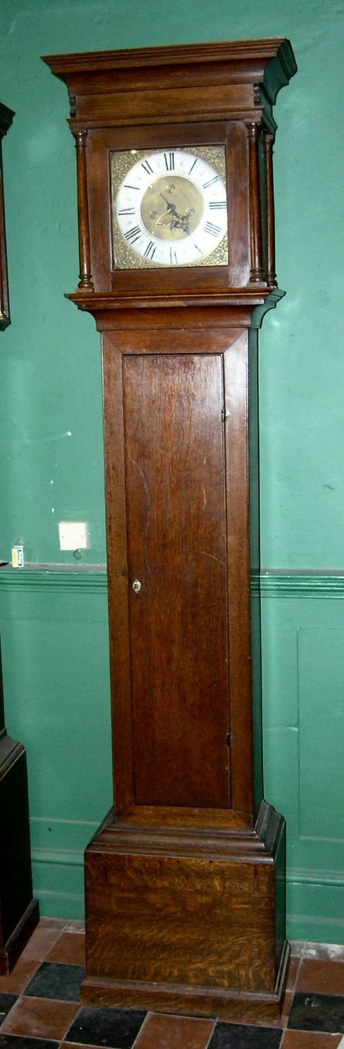 fig 1. 18th Cent Oak Longcase Clock
