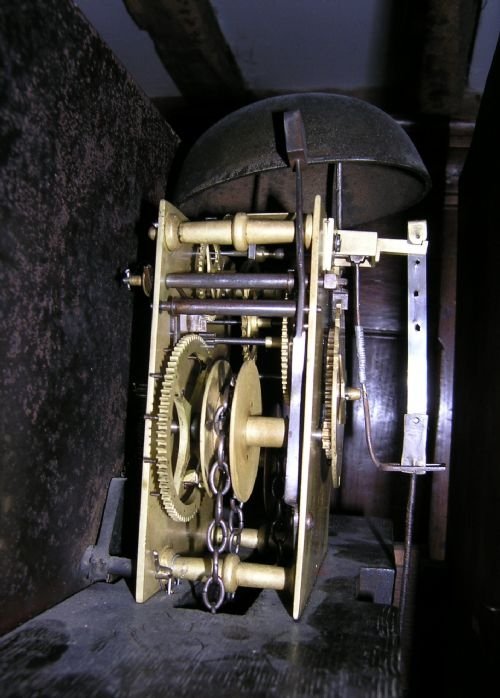 fig 2. 19th Cent Oak & Mahogany Longcase Clock