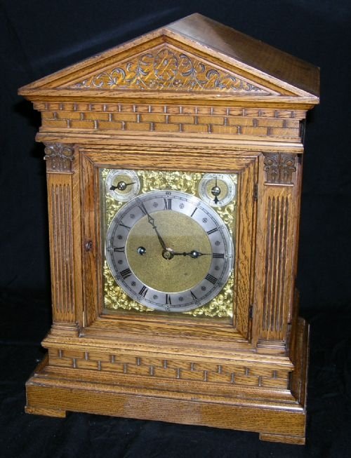 19th Cent Oak Twin Fusee Bracket Clock