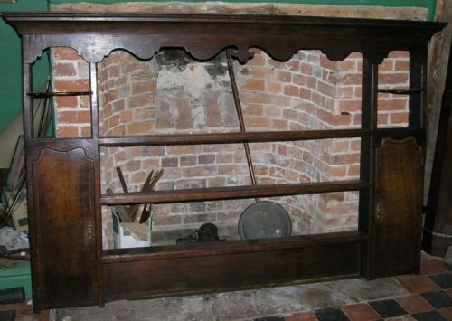 18th Cent Oak Plate Rack