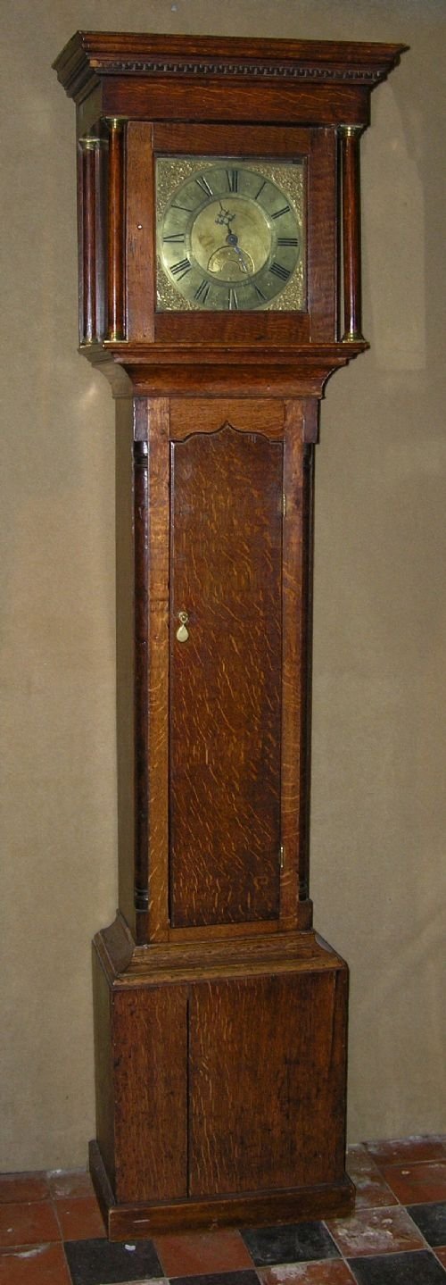 fig 1. 18th Cent Oak Longcase Clock