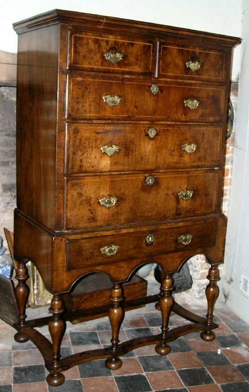 Queen Anne Walnut Chest on Stand