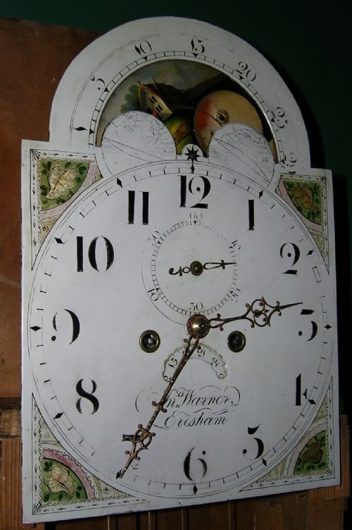 fig 2. Oak & Mahogany Moon Dial Longcase Clock