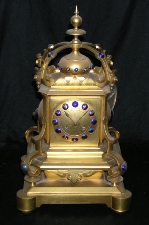 Moorish Style Gilt Bronze Mantle Clock