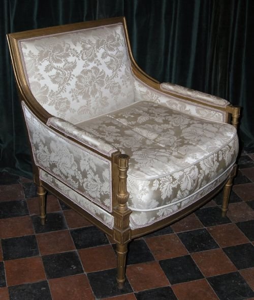 Louis XVI Style Gilt Wood Armchair
