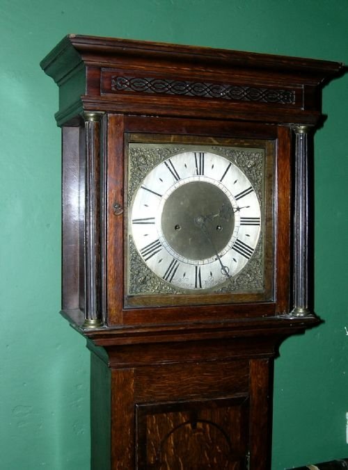 18th Cent Oak & Mahogany 8 Day Longcase Clock