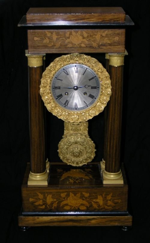 19th Cent Empire Style Portico Clock