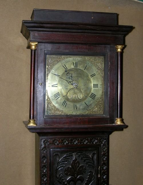 fig 1. 18th Cent Carved Oak Longcase Clock
