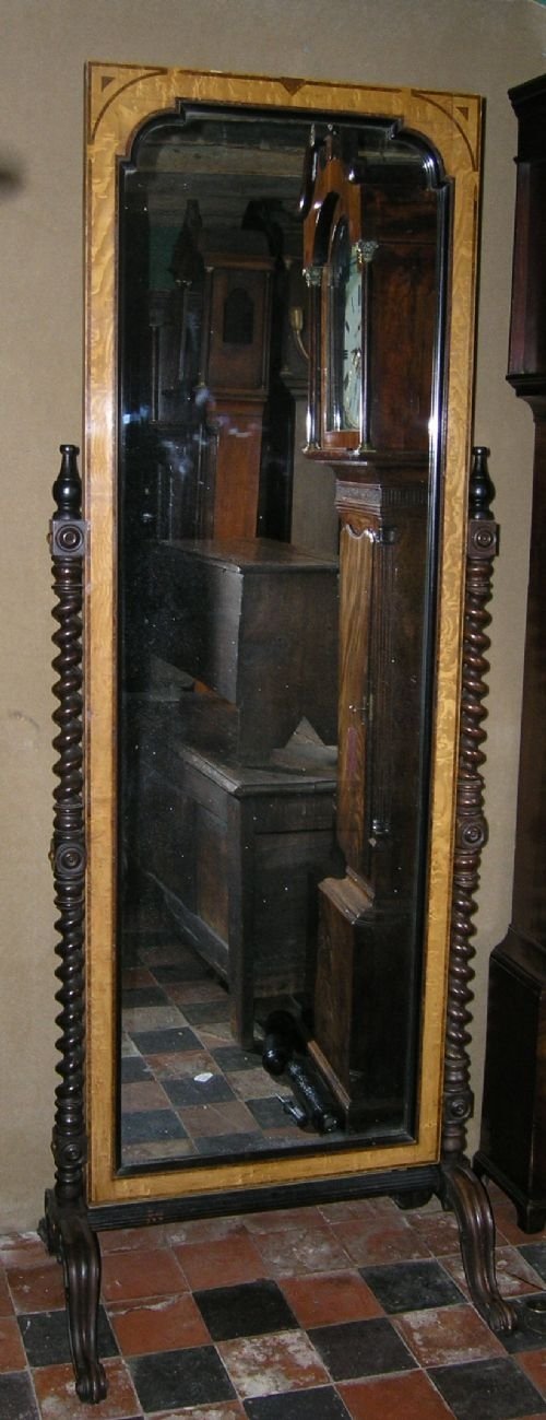 19th Cent Cheval Mirror