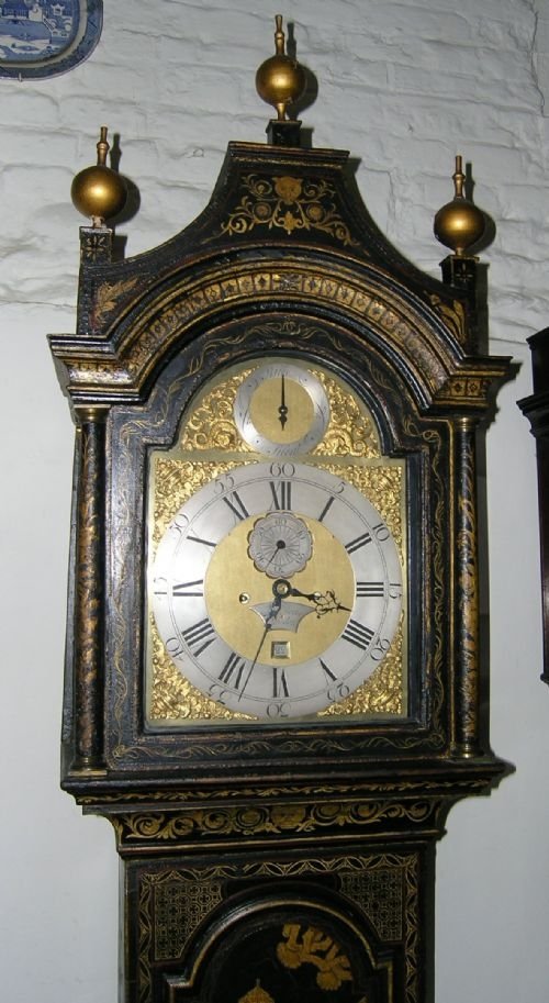 fig 1. Geo II London Longcase Clock with Lacquered Case