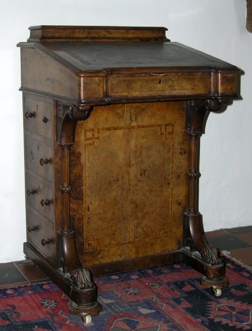Antique Burr Walnut Davenport Desk