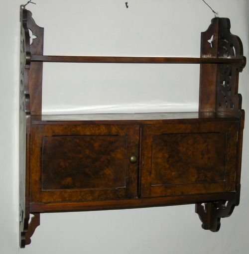 Burr Walnut Hanging Shelves